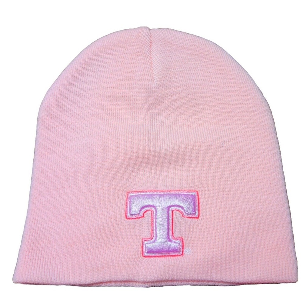 Tennessee Vols Pink Uncuffed Knit Beanie Hat Winter Stocking Cap NCAA Licensed